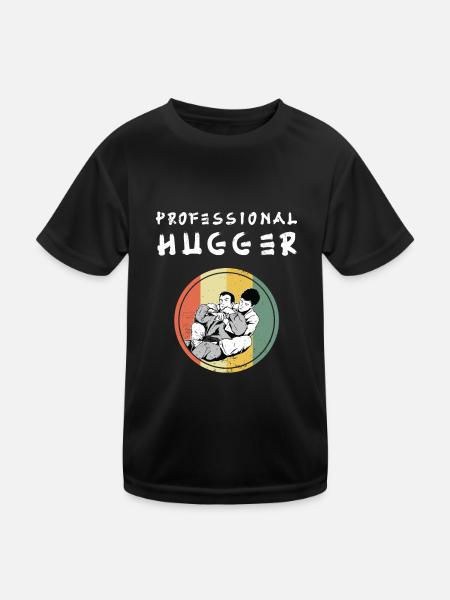 Brazilian Jiu-Jitsu Professional Hugger - Kinder Funktions-T-Shirt - Schwarz - Vorne