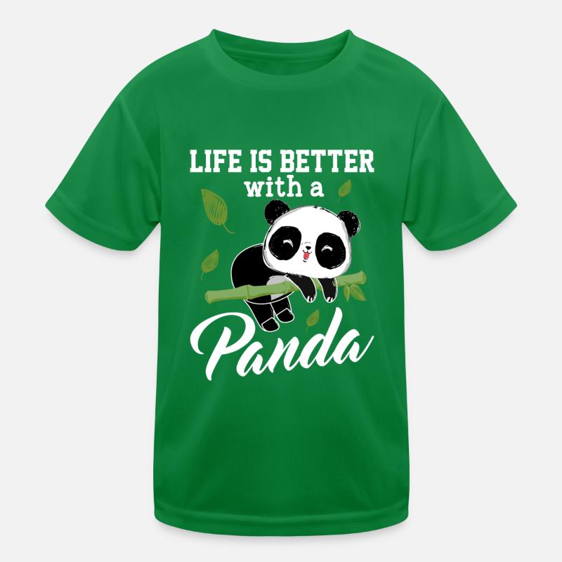 Life Is Better With A Panda Kids Functional T-Shirt