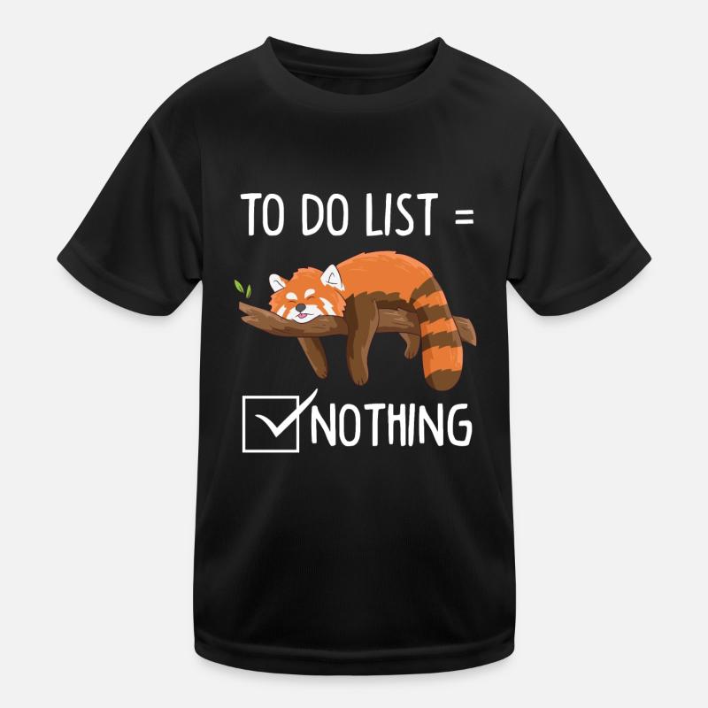 Panda Rouge Todo Liste Dormir drôle Panda T-shirt sport Enfant