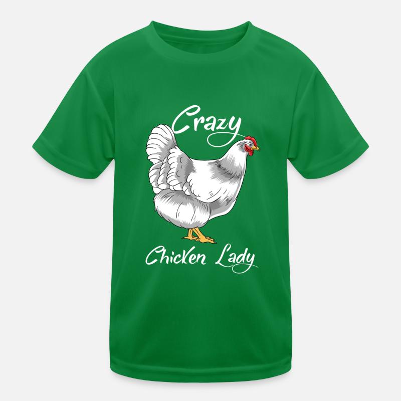 Crazy Chicken Lady Kids Functional T-Shirt