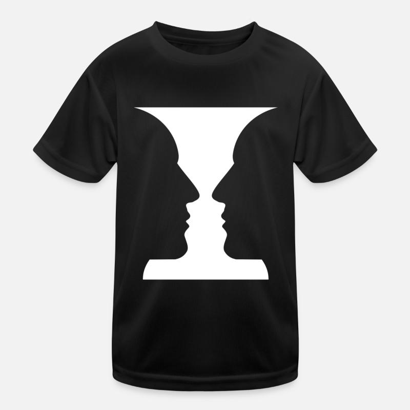 Heads or vase Optical illusion Kids Functional T-Shirt