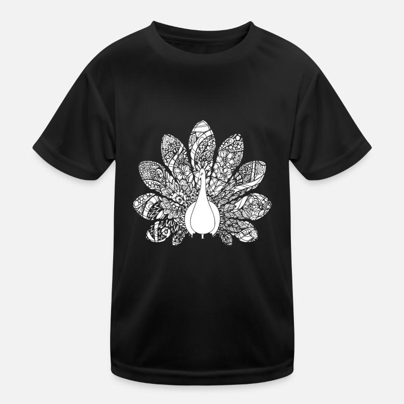 Pfau Pfau Blumenmuster Kinder Funktions-T-Shirt