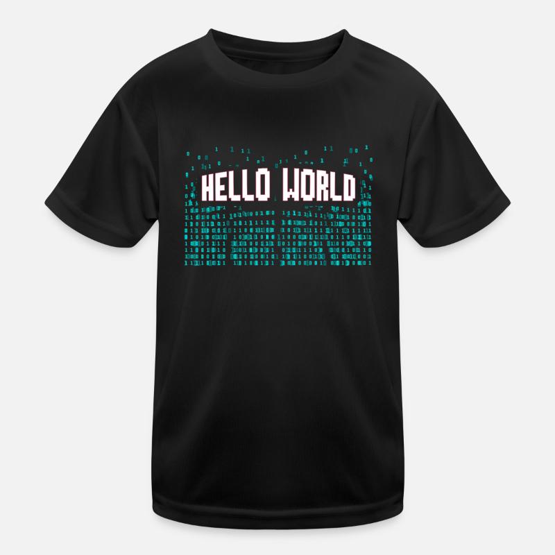 Hello World Computer Scientist Gift - Kinder Funktions-T-Shirt - Schwarz