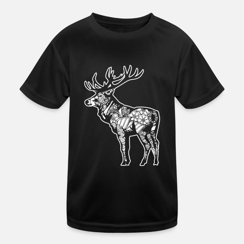 Elch Elch Blumenmuster Kinder Funktions-T-Shirt