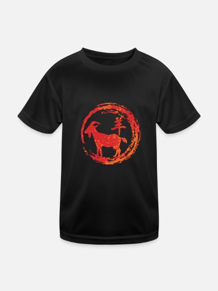 Goat chinese zodiac - Kids Functional T-Shirt - black - Front