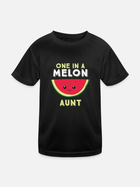 One In A Melon Aunt - Kids Functional T-Shirt - black - Front