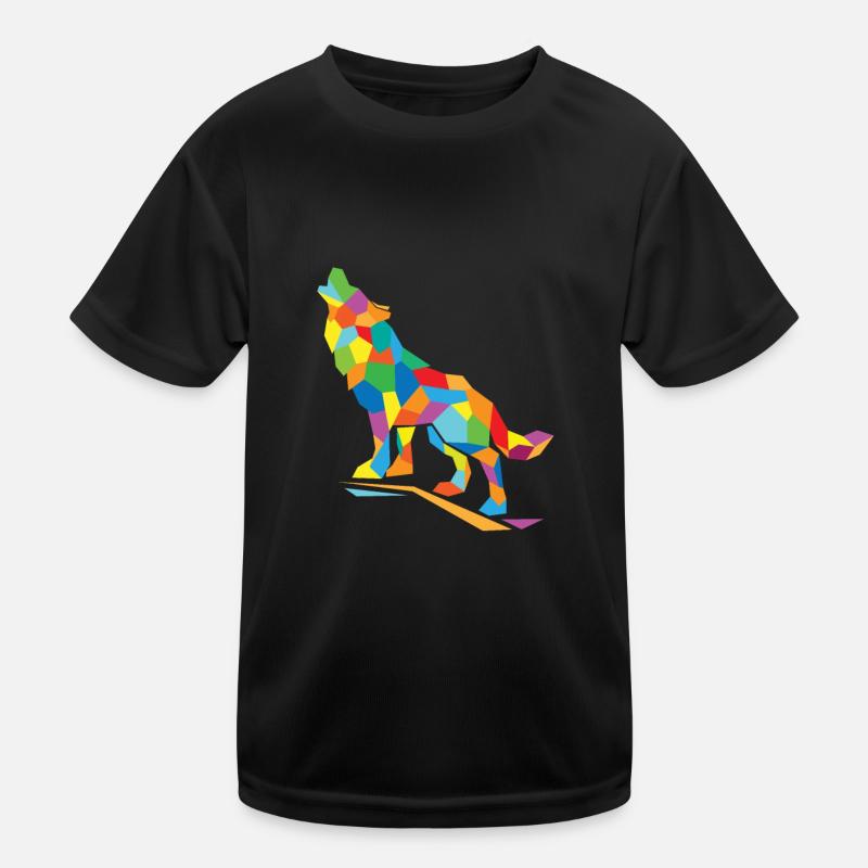 Wolf Polygon Kinder Funktions-T-Shirt