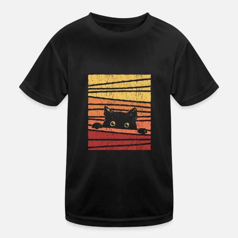 Black cat - Kids Functional T-Shirt - black
