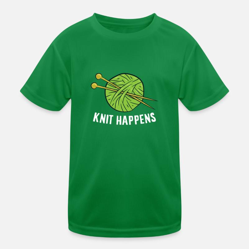 Knit Gift Funny Knit Happens Crocheting Knitting Kids Functional T-Shirt