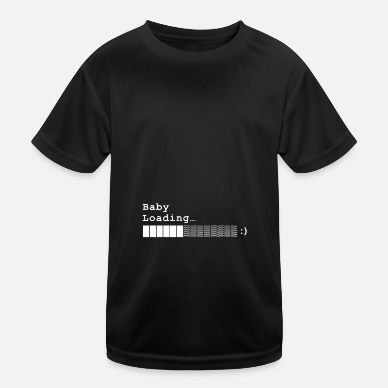 Schwangerschaft - ASCII Retro Baby Loading Kinder Funktions-T-Shirt