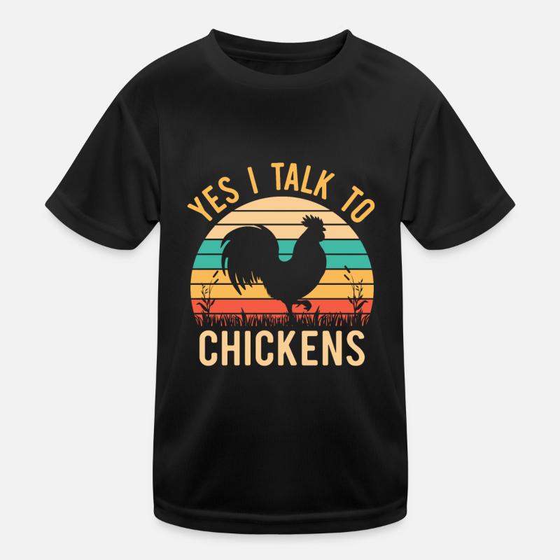 Oui je parle aux poulets T-shirt sport Enfant