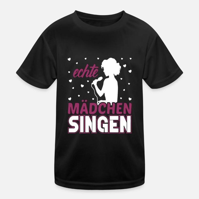 Echte Mädchen singen Sängerin Singen Hobby - Kinder Funktions-T-Shirt - Schwarz