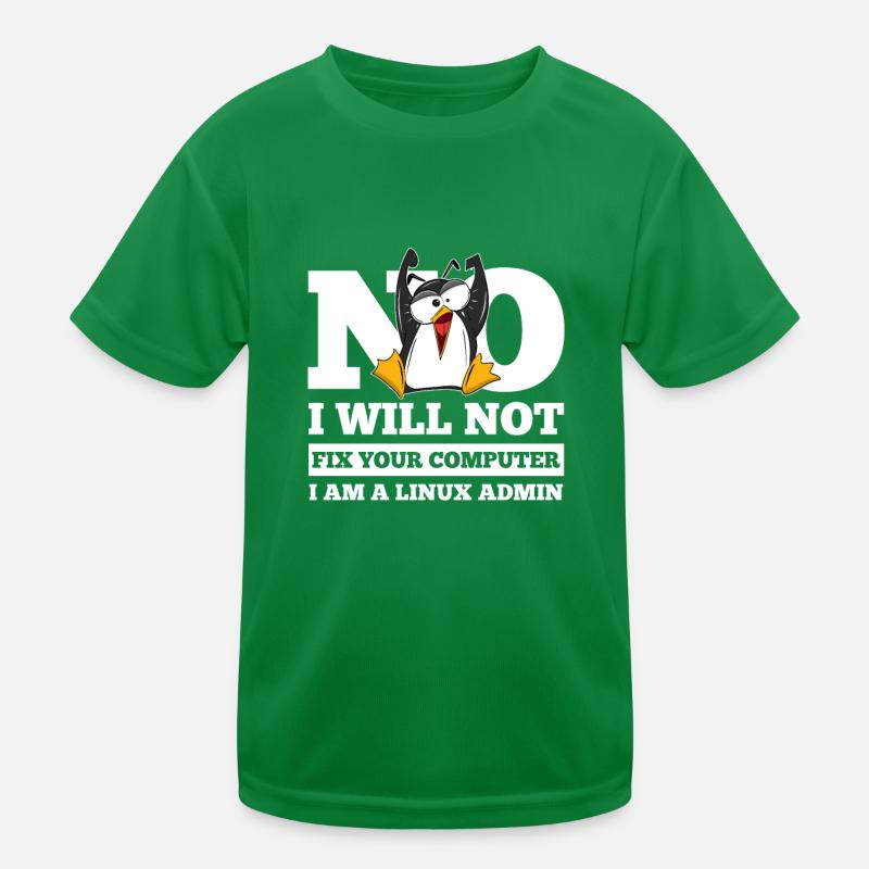 Correction de l'ordinateur Linux SysAdmin Hacker Coder Penguin T-shirt sport Enfant