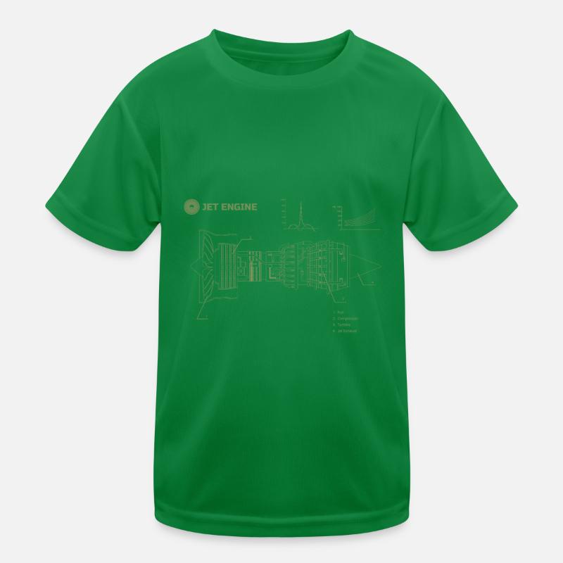 Jet Engine Blueprint – für Luftfahrt-Enthusiasten Kinder Funktions-T-Shirt