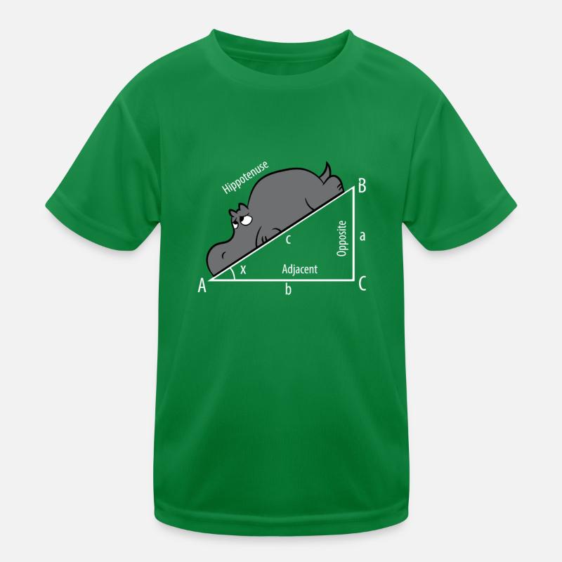 Mathe Pythagoras Hypothenuse Nilpferd Hippo Kinder Funktions-T-Shirt