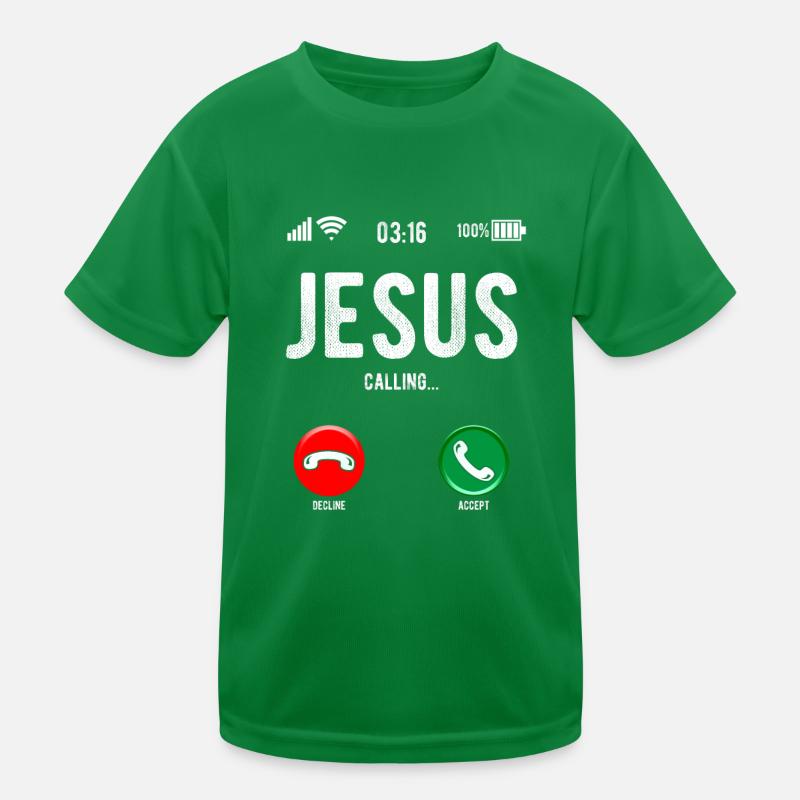 Christliche Botschaft Jesus Ruft An Humorvoll Kinder Funktions-T-Shirt