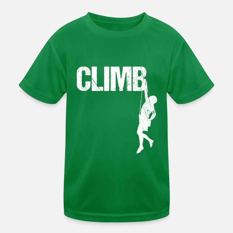 Climb Climbing Climber Abseiling Mountaineering Design Kids Functional T-Shirt