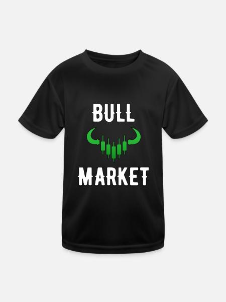 Stock market bull market bull market trading trader - Kids Functional T-Shirt - black - Front
