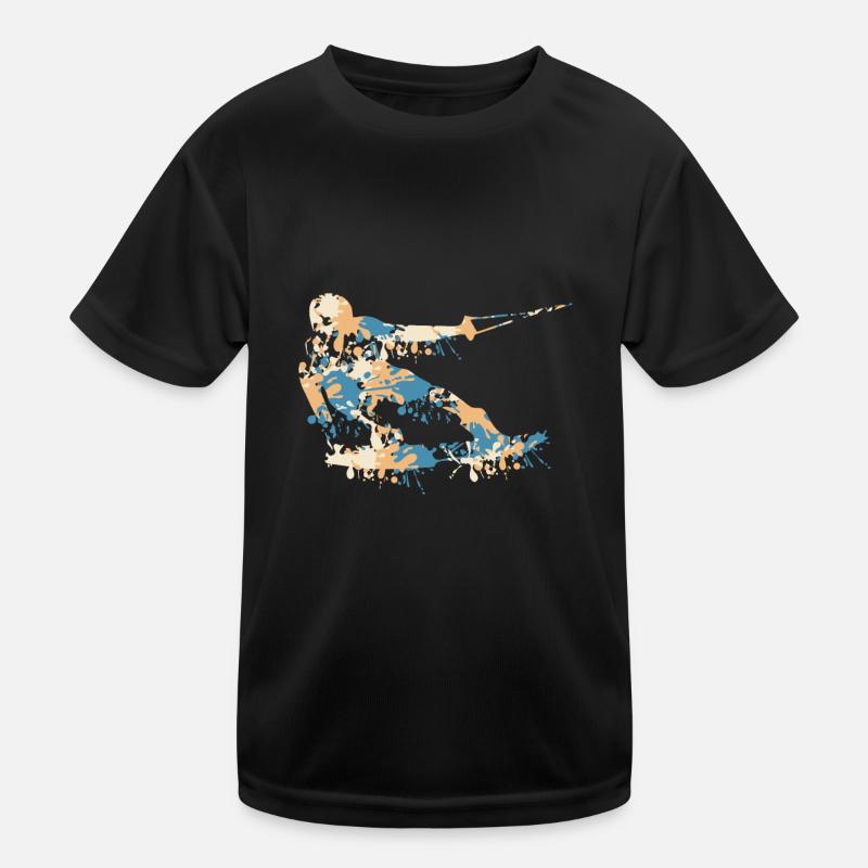 Wakeboard Splash - Kinder Funktions-T-Shirt - Schwarz