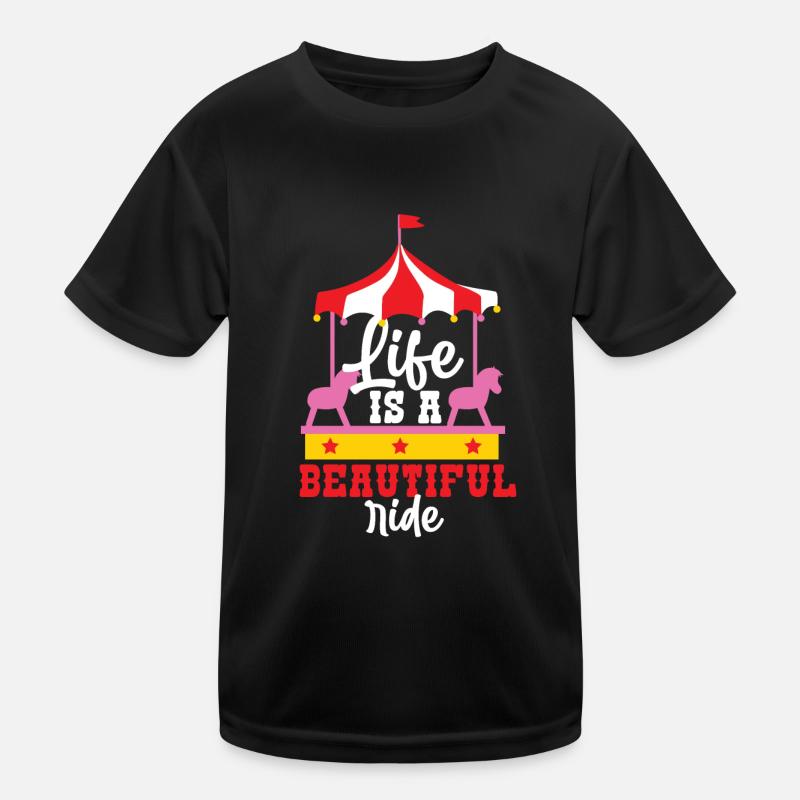 Karussell Pferde Kirmes Kinder Funktions-T-Shirt