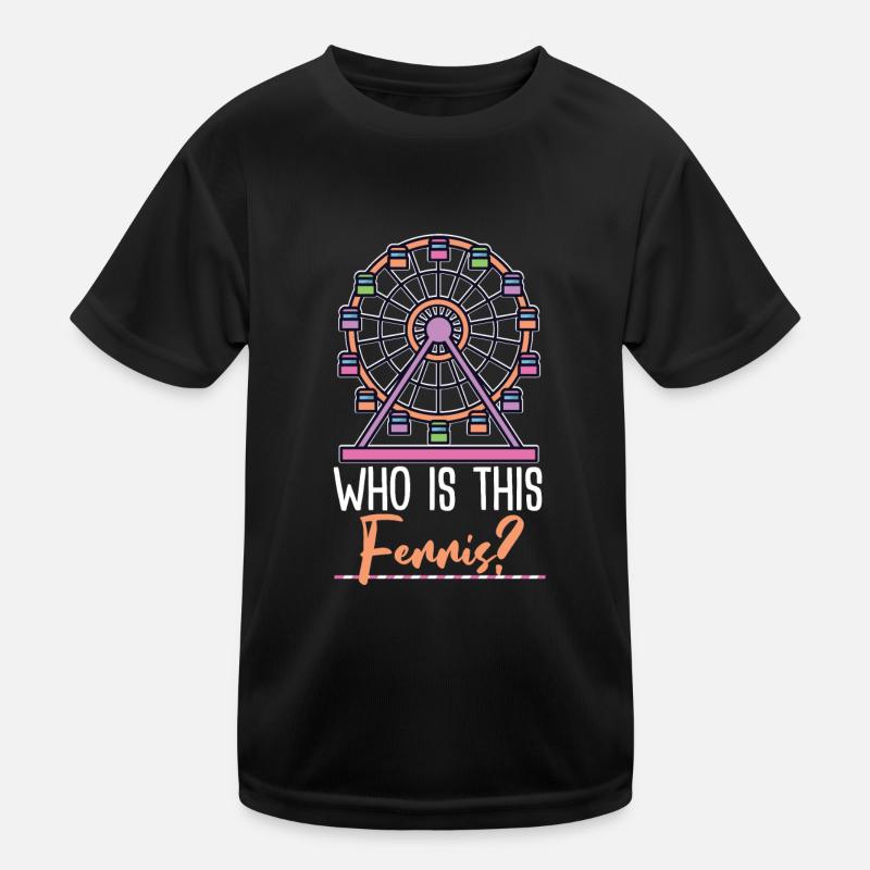 Riesenrad Geschenkidee - Kinder Funktions-T-Shirt - Schwarz
