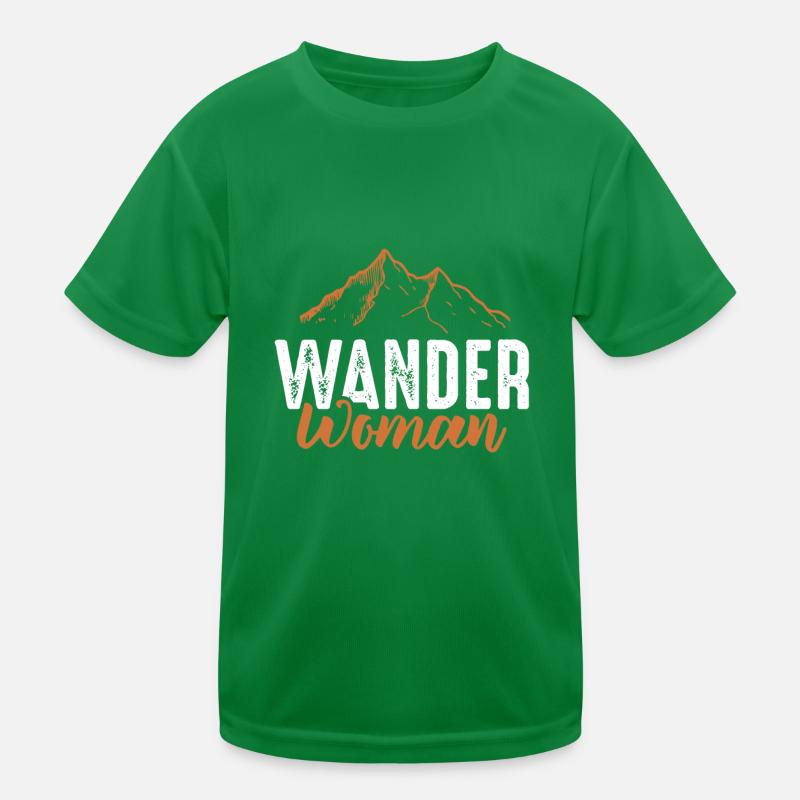 Hiking woman mountains Kids Functional T-Shirt