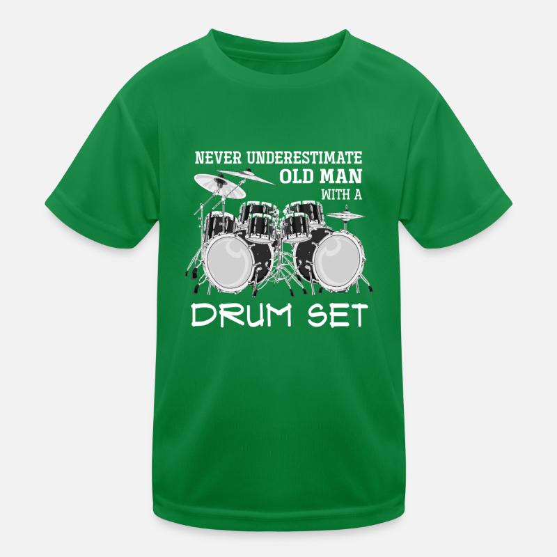 Schlagzeug Kinder Funktions-T-Shirt