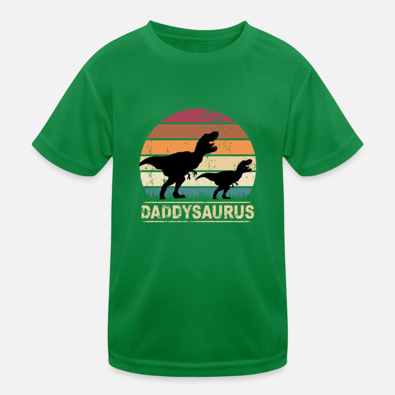 Papa Dino Retro Daddysaurus Vatertag Geschenk Kinder Funktions-T-Shirt
