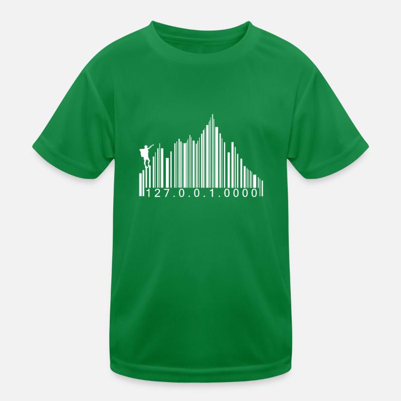Code-barres montagnes code randonnée randonneur T-shirt sport Enfant
