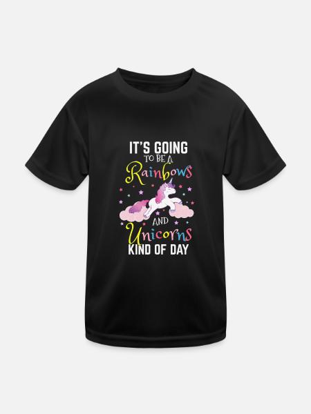 Arcs-en-ciel et licornes cadeau de retour à l'école maternelle - T-shirt sport Enfant - noir - Devant