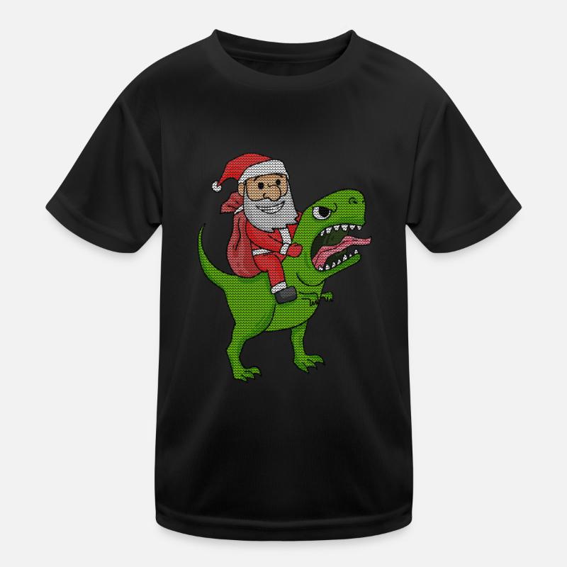 Christmas Dinosaur Ugly Christmas Effect Kids Functional T-Shirt