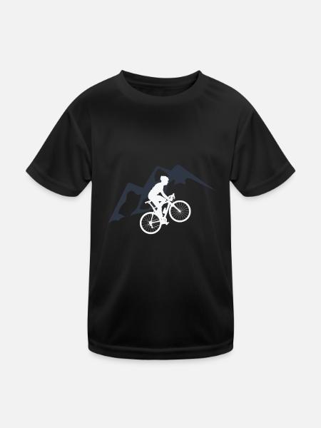 Bicycle Road Bike Bike Tour Mountain Alps Mountainbik - Kids Functional T-Shirt - black - Front