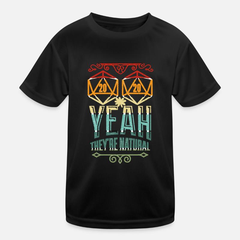 RPG Gamer Retro RPG Dice Dice D20 - Kids Functional T-Shirt - black