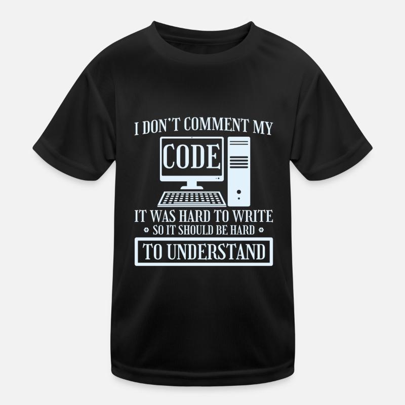Je ne commente pas le codage du programmeur de code T-shirt sport Enfant