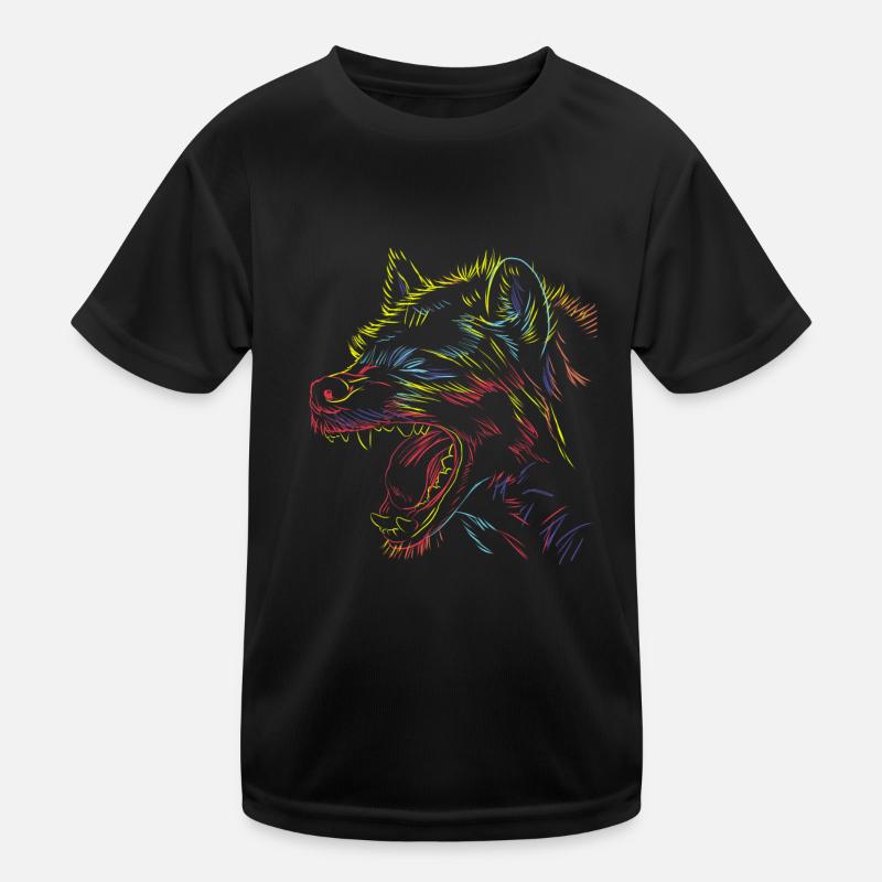 Des traits colorés Hyène T-shirt sport Enfant