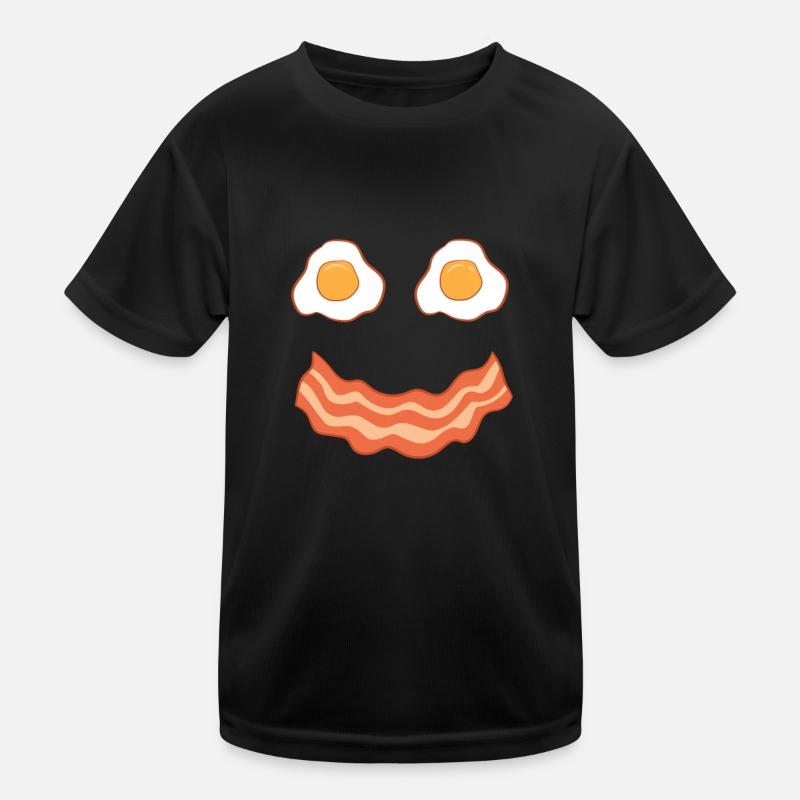 Egg And Bacon Egg And Bacon Face Brunch Breakfast Kids Functional T-Shirt