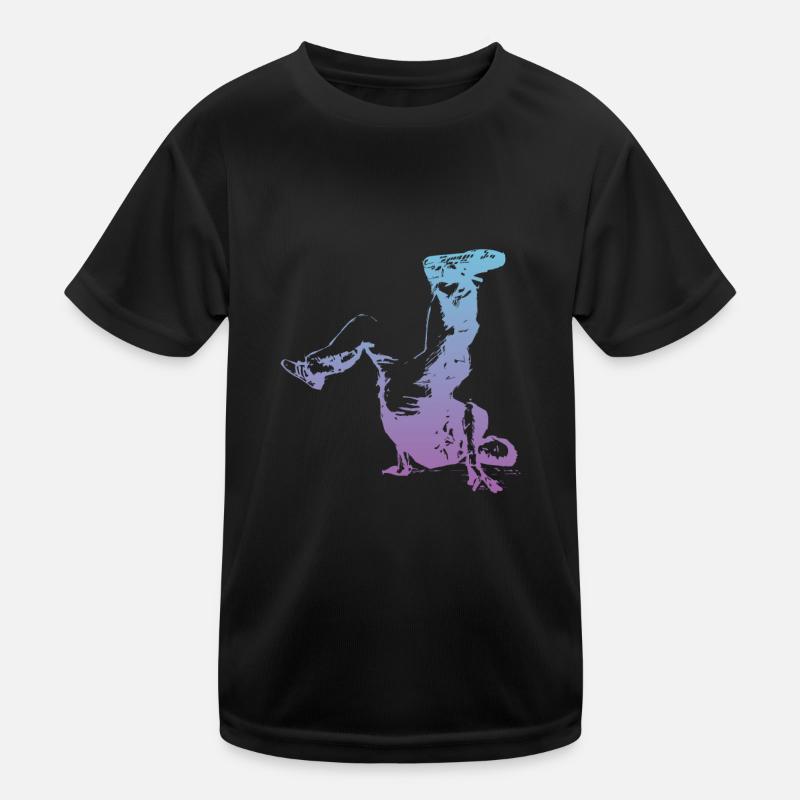 Breakdancer Silhouette Logo - Kinder Funktions-T-Shirt - Schwarz