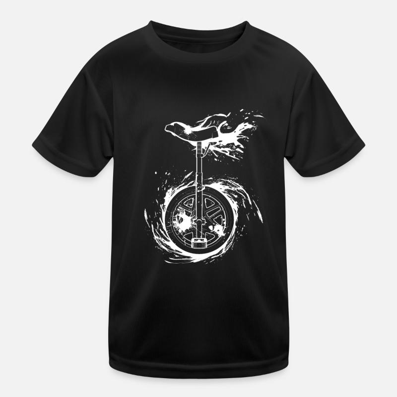 Splash Einrad - Kinder Funktions-T-Shirt - Schwarz