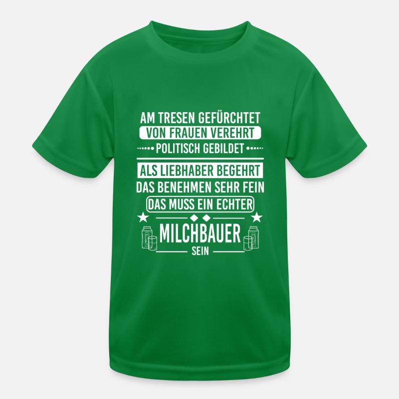 Milchbauer Bauer Landwirt Geschenkidee Kinder Funktions-T-Shirt