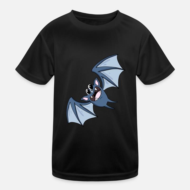 Fledermaus - Kinder Funktions-T-Shirt - Schwarz