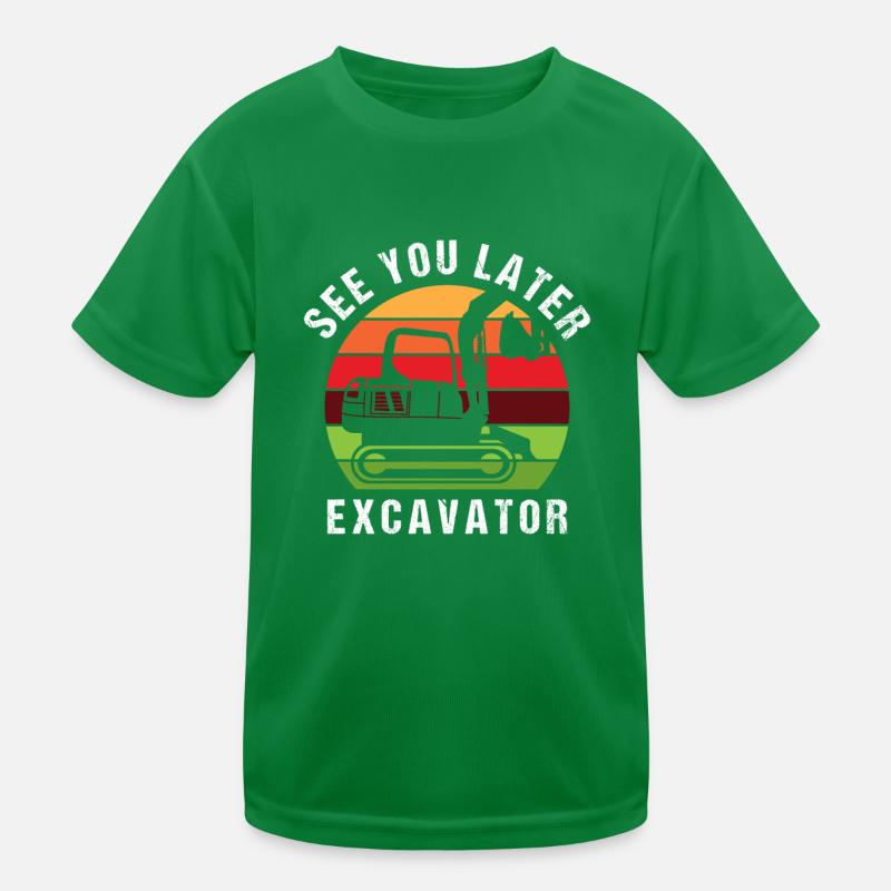 Bagger Baggerfahrer Minibagger Retro Geschenkidee Kinder Funktions-T-Shirt