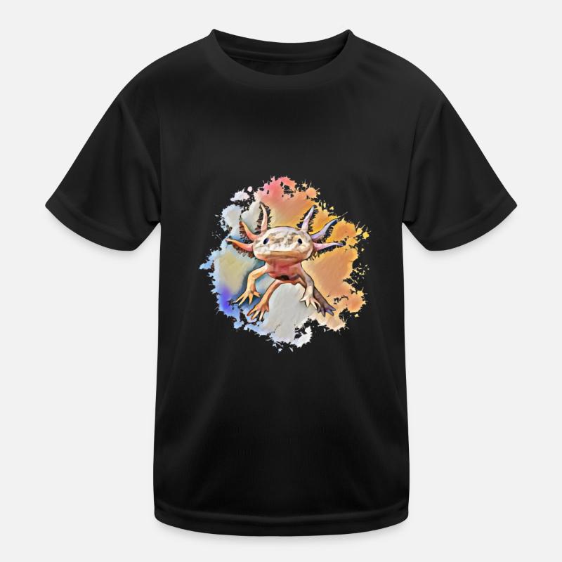 Axolotl - Kinder Funktions-T-Shirt - Schwarz