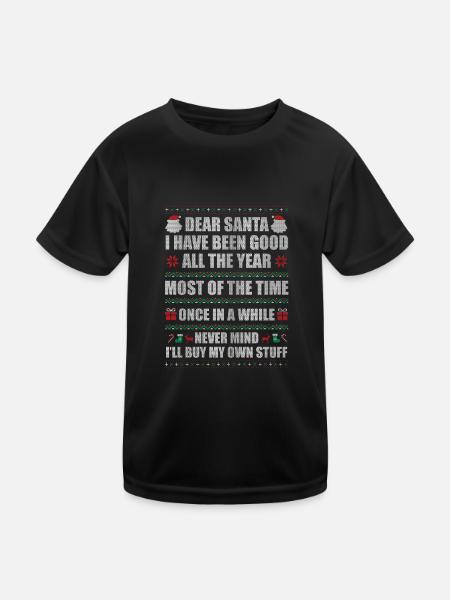 Pull de Noël laid de Noël Santa - T-shirt sport Enfant - noir - Devant