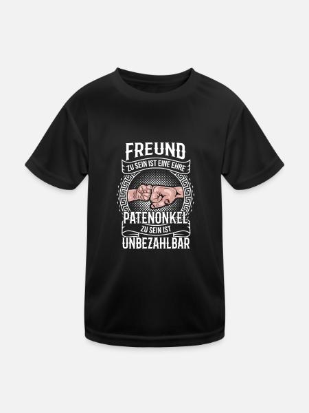 Patenonkel - Kinder Funktions-T-Shirt - Schwarz - Vorne
