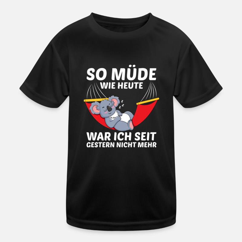 Koala Morgenmuffel Schlafen Chillen Spruch Relax Kinder Funktions-T-Shirt