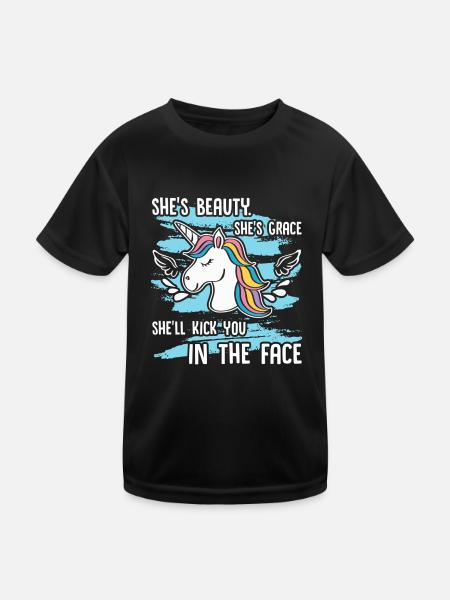 Unicorn Beauty Unicorn - Kids Functional T-Shirt - black - Front