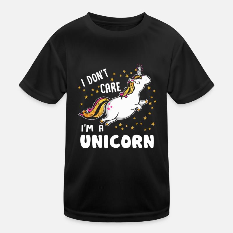 Einhorn Ich bin ein Einhorn - Kinder Funktions-T-Shirt - Schwarz