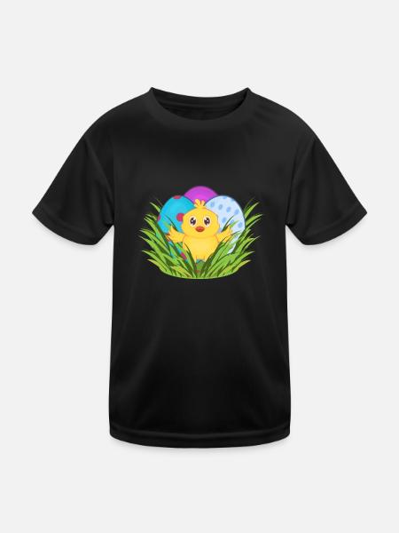 Ostern - Kinder Funktions-T-Shirt - Schwarz - Vorne