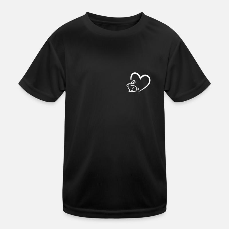 Rabbit Heart Line Art Easter Easter Gift Kids Functional T-Shirt