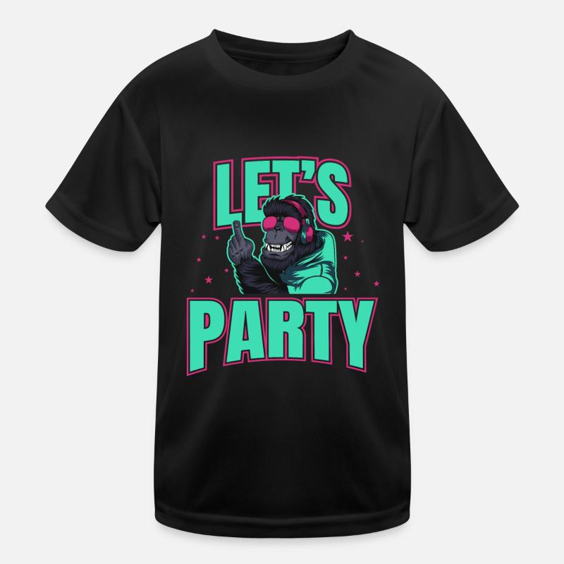 Let ́s Party DJ Monkey Celebration Gorilla Gift Idea Kids Functional T-Shirt